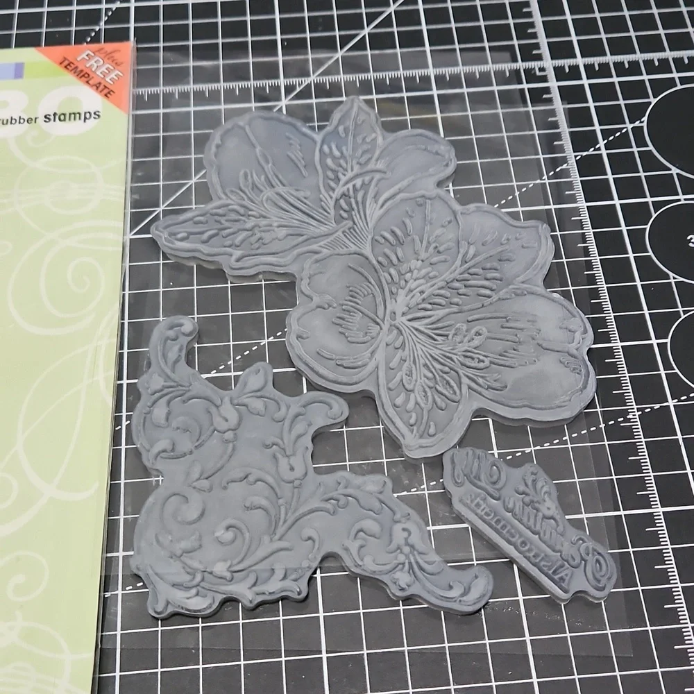 GIANT PERUVIAN LILY Alstroemeria Stampendous Rubber Stamps with free template. - Picture 3 of 5